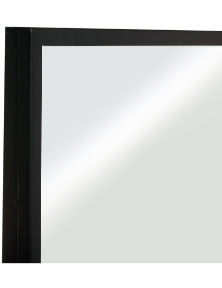 Grand Miroir mural effet verrière Rectangulaire 90x120 en Métal Noir Lioro - 2