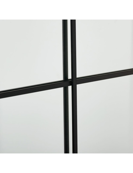 Grand Miroir mural effet verrière Rectangulaire 90x120 en Métal Noir Lioro - 4