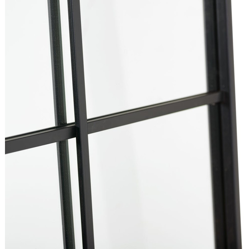 Grand Miroir mural effet verrière Rectangulaire 90x180 en Métal Noir Lioro - 2