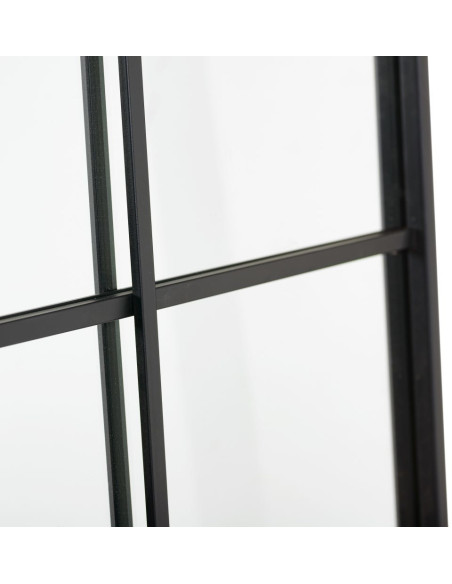 Grand Miroir mural effet verrière Rectangulaire 90x180 en Métal Noir Lioro - 2