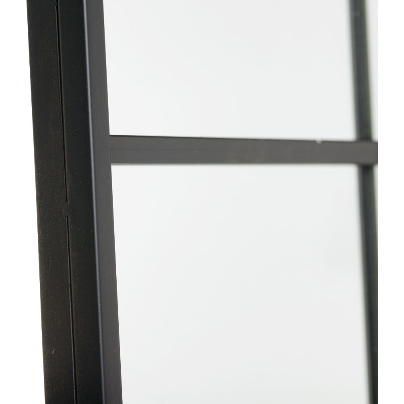 Grand Miroir mural effet verrière Rectangulaire 90x180 en Métal Noir Lioro - 3