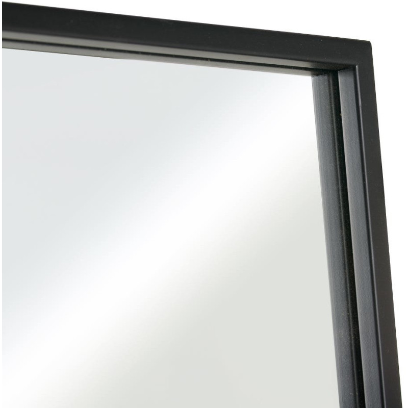 Grand Miroir mural effet verrière Rectangulaire 90x180 en Métal Noir Lioro - 4