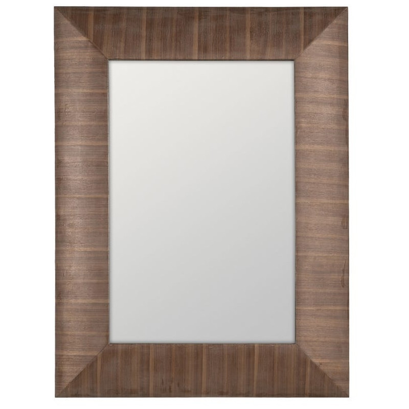 Grand Miroir mural moderne Rectangulaire 96x127 en Bois de sapin Vinyle Naturel Dilan - 2