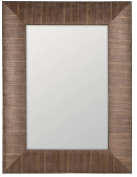 Grand Miroir mural moderne Rectangulaire 96x127 en Bois de sapin Vinyle Naturel Dilan - 2