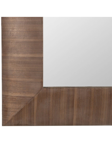 Grand Miroir mural moderne Rectangulaire 96x127 en Bois de sapin Vinyle Naturel Dilan - 4