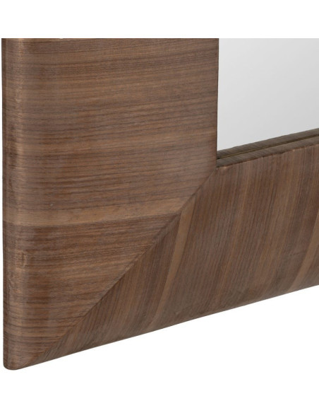 Grand Miroir mural moderne Rectangulaire 96x127 en Bois de sapin Vinyle Naturel Dilan - 5