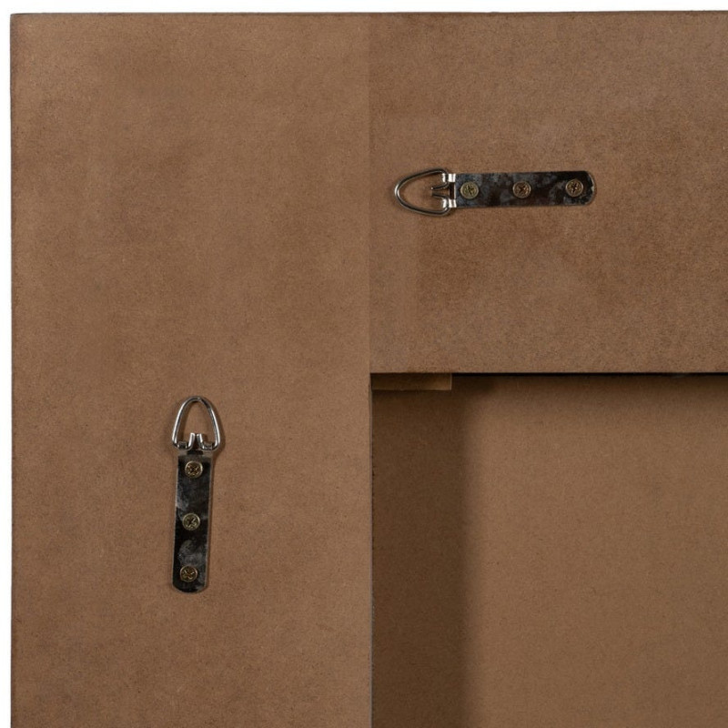 Grand Miroir mural moderne Rectangulaire 96x127 en Bois de sapin Vinyle Naturel Dilan - 6