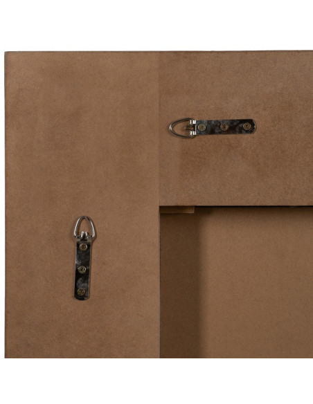 Grand Miroir mural moderne Rectangulaire 96x127 en Bois de sapin Vinyle Naturel Dilan - 6