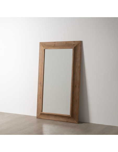 Grand Miroir mural rustique chic Rectangulaire 110x185 en Bois de sapin Naturel Amiel - 8