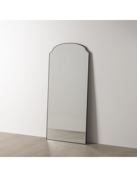 Grand Miroir mural moderne Arche 80x180 en Métal Noir Iriel - 7