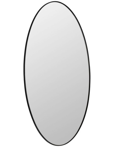Grand Miroir mural moderne Ovale 70x120 en Métal Noir Darek - 1