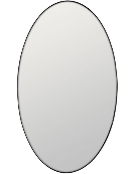 Grand Miroir mural moderne Ovale 70x120 en Métal Noir Darek - 2