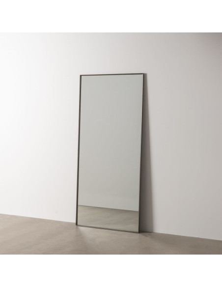 Grand Miroir mural moderne Rectangulaire 80x180 en Métal Argenté Eneko - 7