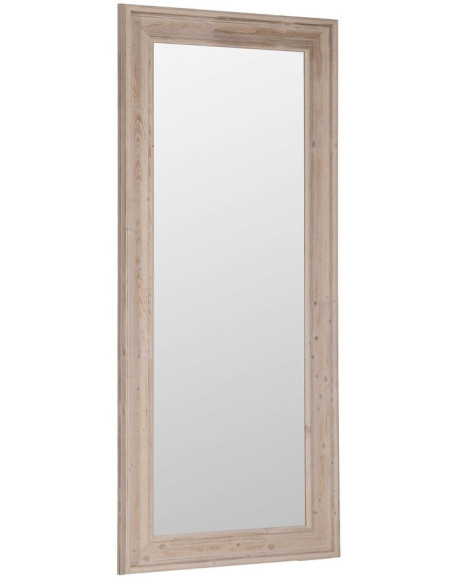 Grand Miroir à poser au sol rustique chic Rectangulaire 78x179 en Bois MDF Naturel Patiné Nahir - 1