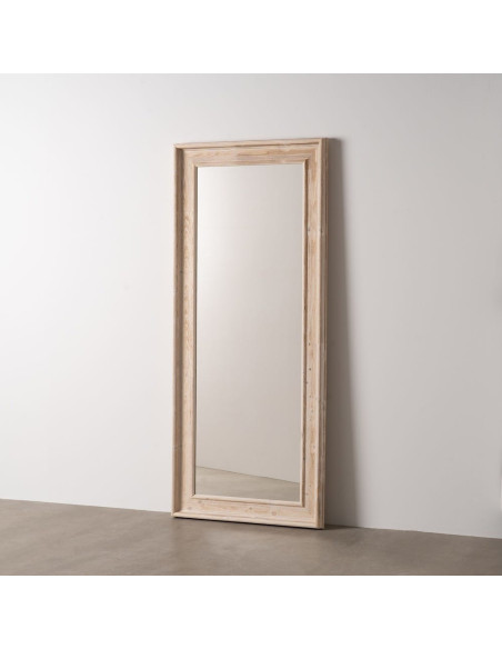 Grand Miroir à poser au sol rustique chic Rectangulaire 78x179 en Bois MDF Naturel Patiné Nahir - 6