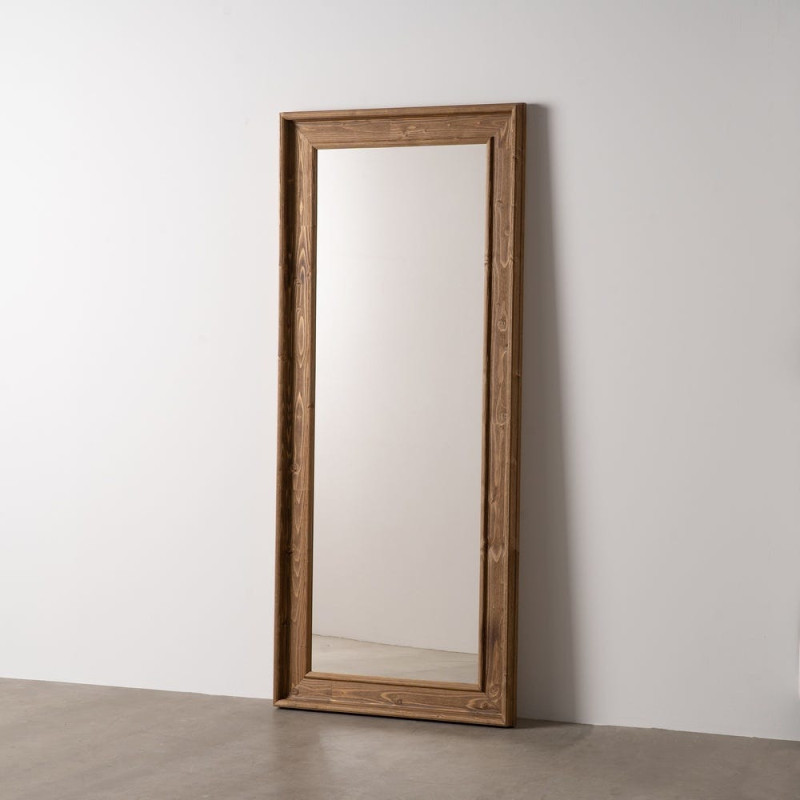 Grand Miroir à poser au sol rustique chic Rectangulaire 78x179 en Bois MDF Naturel Nahir - 6