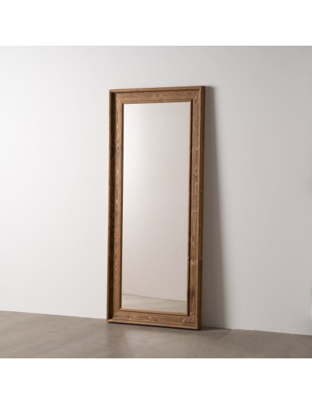 Grand Miroir à poser au sol rustique chic Rectangulaire 78x179 en Bois MDF Naturel Nahir - 6