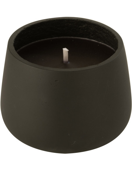 Bougie d'extérieur Ronde en Ciment Noir Diamètre 18 cm Alikee - 1