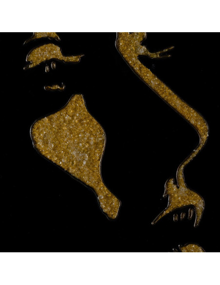 Grande Toile murale peinte Visages De Femmes 90x120 Doré Noir Olaya (Lot de 2) - 6