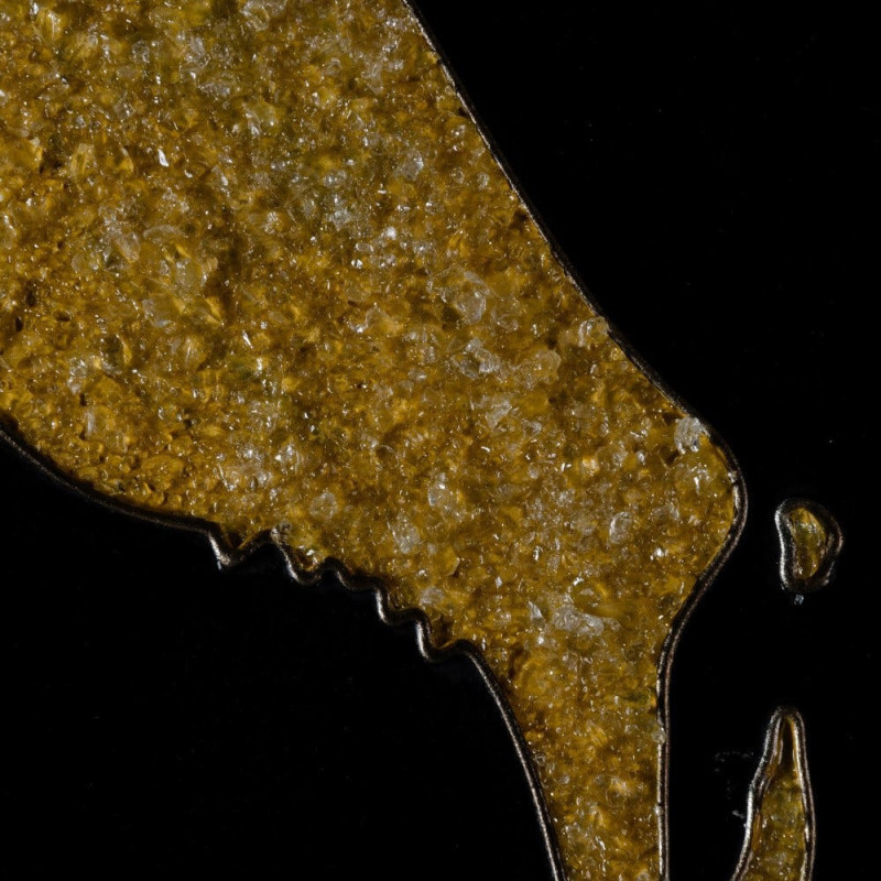 Grande Toile murale peinte Visages De Femmes 90x120 Doré Noir Olaya (Lot de 2) - 8