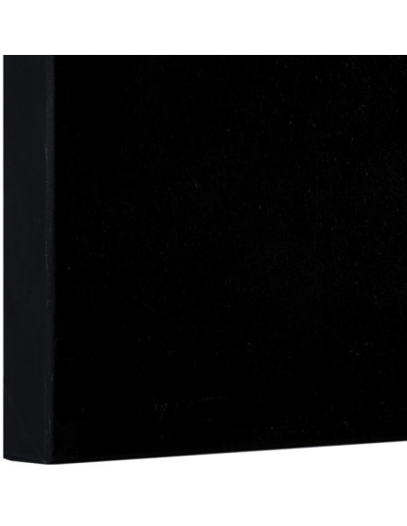 Grande Toile murale peinte Visages De Femmes 90x120 Doré Noir Olaya (Lot de 2) - 9