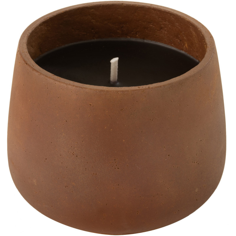 Bougie d'extérieur Ronde en Ciment Marron Diamètre 20 cm Alikee - 1