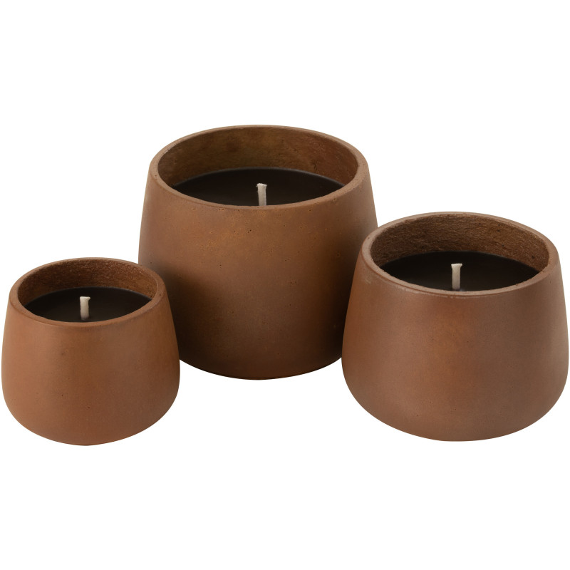 Bougie d'extérieur Ronde en Ciment Marron Diamètre 20 cm Alikee - 2