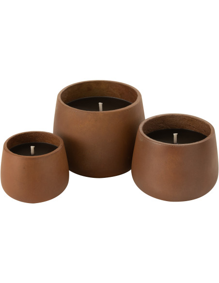 Bougie d'extérieur Ronde en Ciment Marron Diamètre 20 cm Alikee - 2