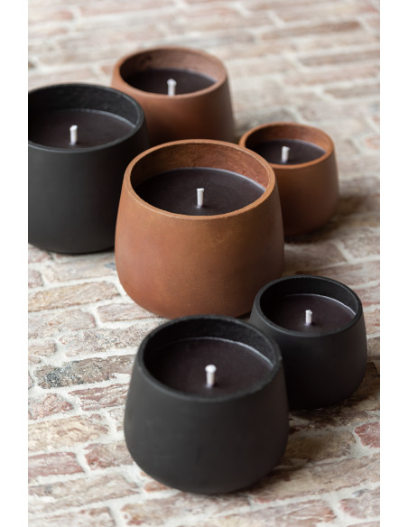 Bougie d'extérieur Ronde en Ciment Marron Diamètre 20 cm Alikee - 3