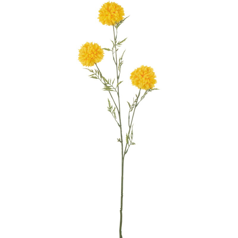 Fleur artificielle Chrysanthème Hauteur 80 cm en Plastique Jaune Vert - 1