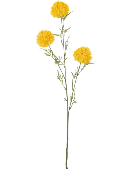 Fleur artificielle Chrysanthème Hauteur 80 cm en Plastique Jaune Vert J-Line - 1