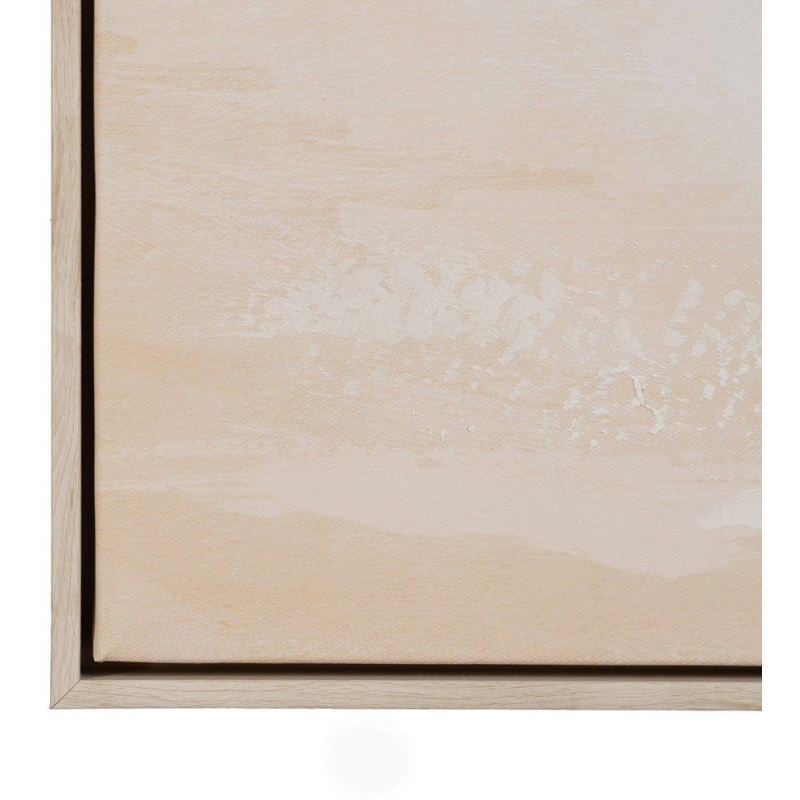 Toile murale peinte et imprimée Femmes à la plage 80x80 Beige Blanc Cadre en PS effet bois naturel Zaira (Lot de 2) - 6