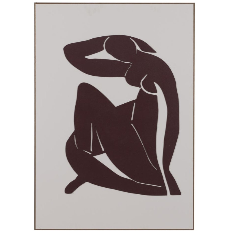 Grand Tableau déco mural relief Femmes 70x100 en Bois Jaune Marron Cadre en bois doré Dalia (Lot de 2) - 3