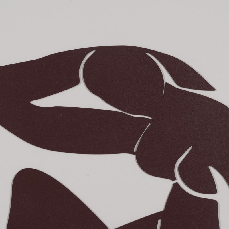 Grand Tableau déco mural relief Femmes 70x100 en Bois Jaune Marron Cadre en bois doré Dalia (Lot de 2) - 6