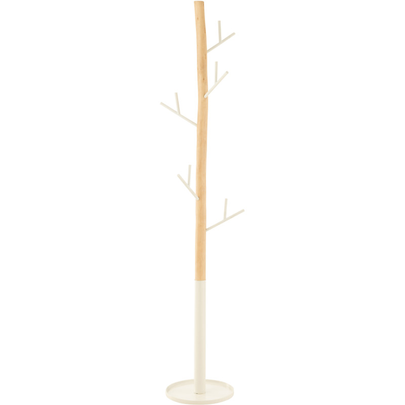Porte-manteaux 10 crochets Branches Hauteur 180 cm en Bois Naturel Blanc Jorge - 1