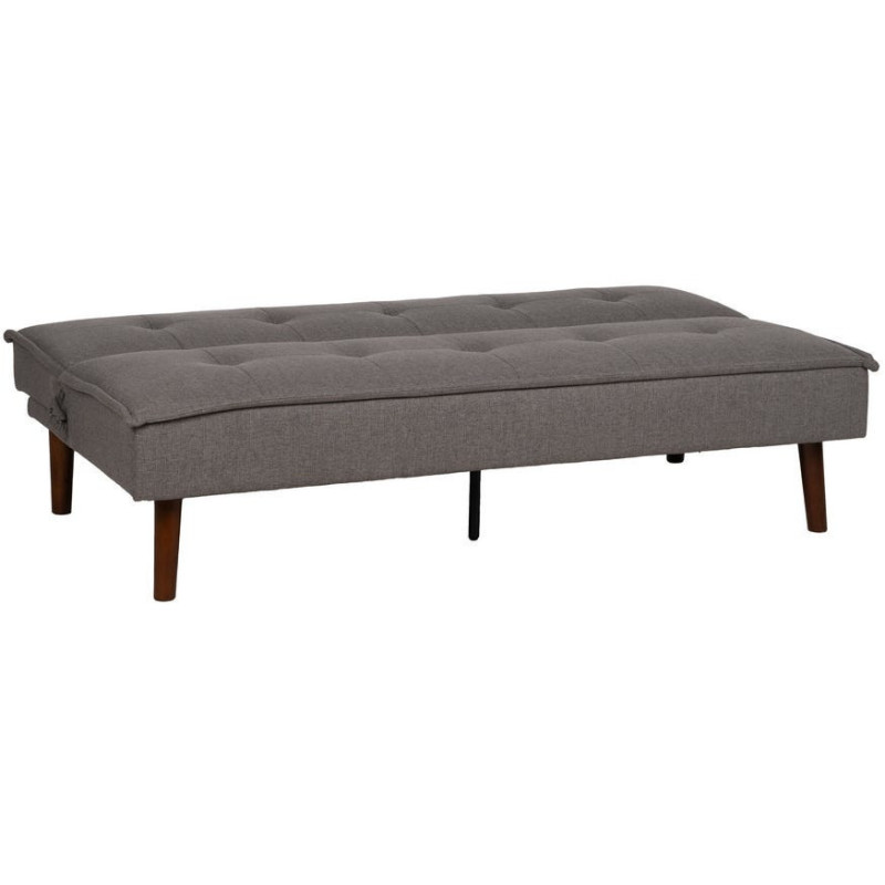 Grand Canapé moderne Convertible 3 places en Tissu chenille Gris Métal Noir Bois d'hévéa Marron Bois d'eucalyptus Bruno - 3