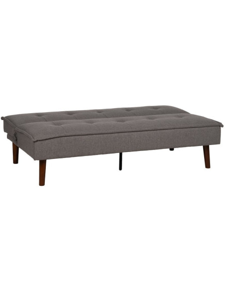 Grand Canapé moderne Convertible 3 places en Tissu chenille Gris Métal Noir Bois d'hévéa Marron Bois d'eucalyptus Bruno - 3