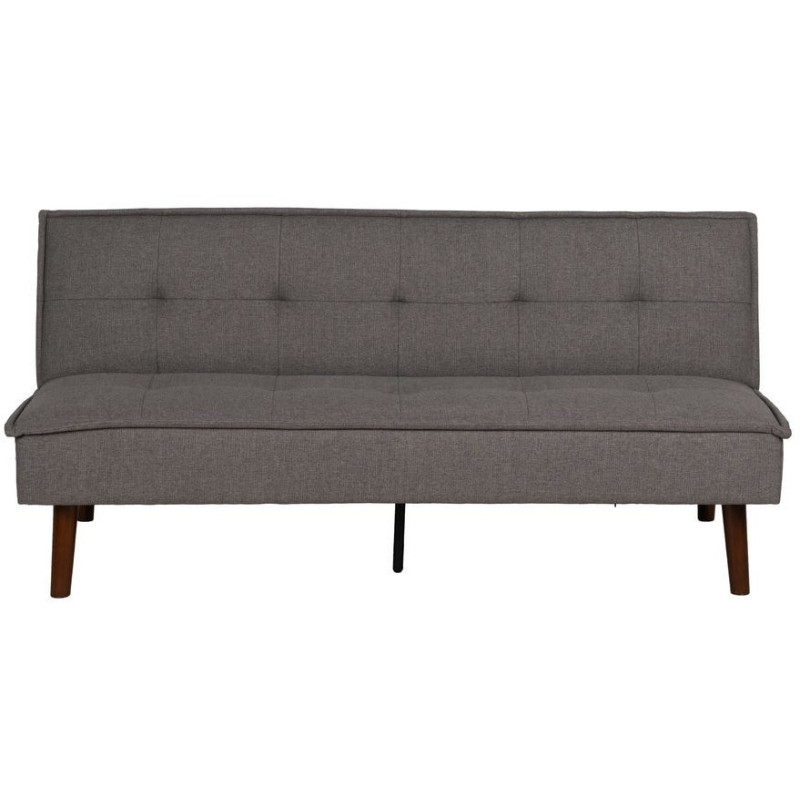Grand Canapé moderne Convertible 3 places en Tissu chenille Gris Métal Noir Bois d'hévéa Marron Bois d'eucalyptus Bruno - 4