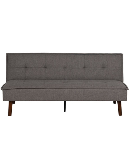 Grand Canapé moderne Convertible 3 places en Tissu chenille Gris Métal Noir Bois d'hévéa Marron Bois d'eucalyptus Bruno - 4