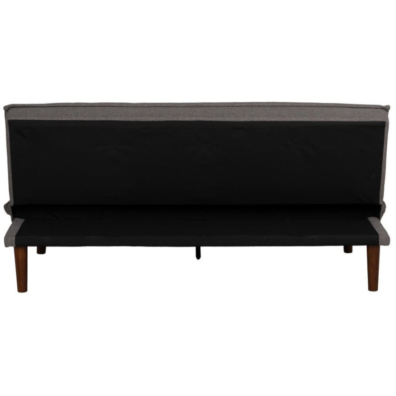 Grand Canapé moderne Convertible 3 places en Tissu chenille Gris Métal Noir Bois d'hévéa Marron Bois d'eucalyptus Bruno - 5