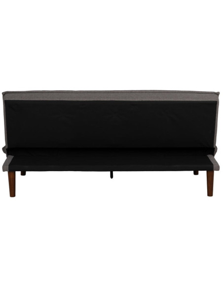 Grand Canapé moderne Convertible 3 places en Tissu chenille Gris Métal Noir Bois d'hévéa Marron Bois d'eucalyptus Bruno - 5