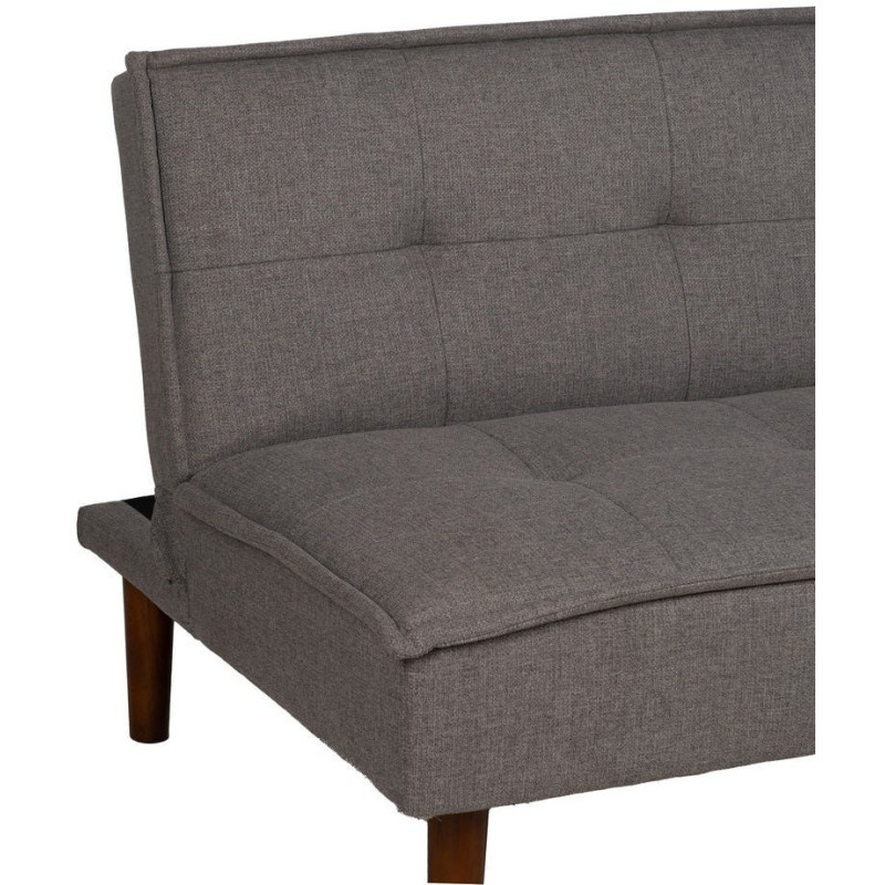 Grand Canapé moderne Convertible 3 places en Tissu chenille Gris Métal Noir Bois d'hévéa Marron Bois d'eucalyptus Bruno - 6