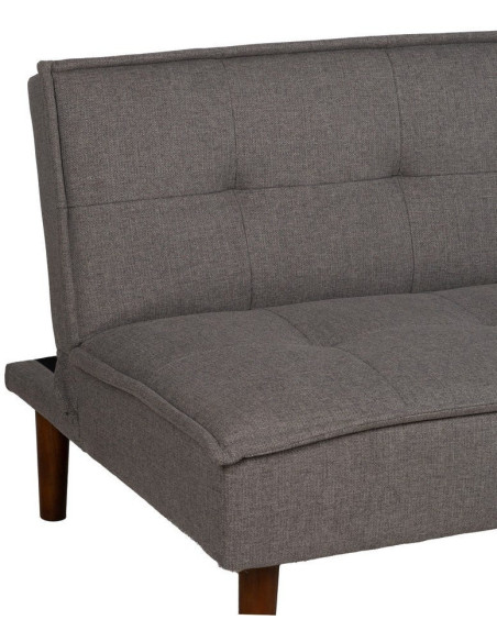 Grand Canapé moderne Convertible 3 places en Tissu chenille Gris Métal Noir Bois d'hévéa Marron Bois d'eucalyptus Bruno - 6