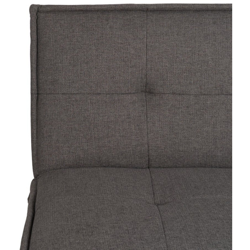 Grand Canapé moderne Convertible 3 places en Tissu chenille Gris Métal Noir Bois d'hévéa Marron Bois d'eucalyptus Bruno - 7