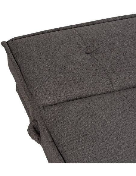 Grand Canapé moderne Convertible 3 places en Tissu chenille Gris Métal Noir Bois d'hévéa Marron Bois d'eucalyptus Bruno - 9