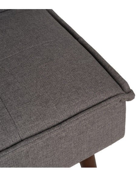 Grand Canapé moderne Convertible 3 places en Tissu chenille Gris Métal Noir Bois d'hévéa Marron Bois d'eucalyptus Bruno - 10
