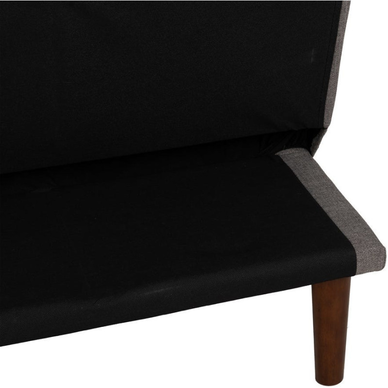 Grand Canapé moderne Convertible 3 places en Tissu chenille Gris Métal Noir Bois d'hévéa Marron Bois d'eucalyptus Bruno - 13