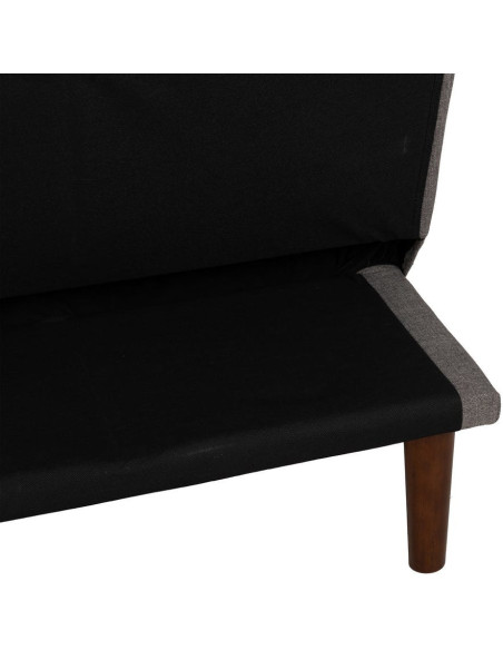 Grand Canapé moderne Convertible 3 places en Tissu chenille Gris Métal Noir Bois d'hévéa Marron Bois d'eucalyptus Bruno - 13