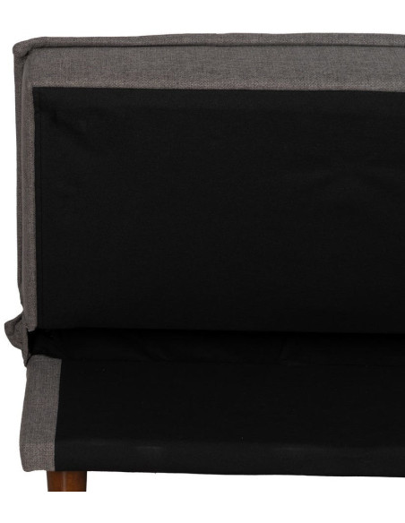 Grand Canapé moderne Convertible 3 places en Tissu chenille Gris Métal Noir Bois d'hévéa Marron Bois d'eucalyptus Bruno - 14