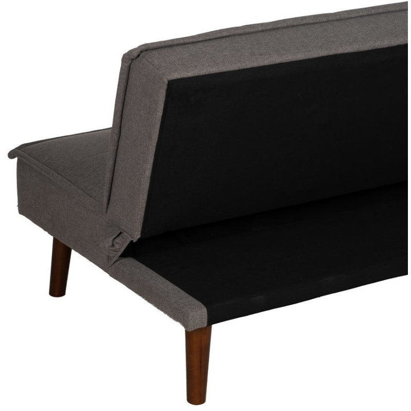 Grand Canapé moderne Convertible 3 places en Tissu chenille Gris Métal Noir Bois d'hévéa Marron Bois d'eucalyptus Bruno - 15